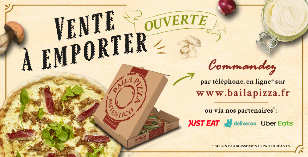 Vente à emporter OU en livraison OUVERTES !